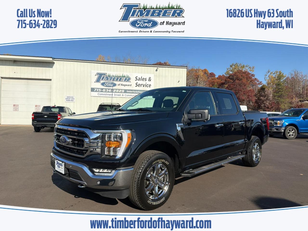 2021 FORD F-150 XLT, Agate Black Metallic for sale in Hayward, WI